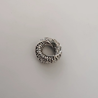 古法银中国风复古3D龙鳞凤羽纹圆环跑环连接文玩挂件diy合金配件