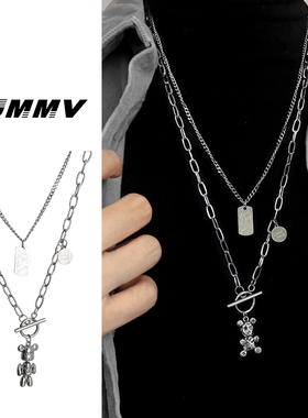 男生项链轻奢双层叠戴