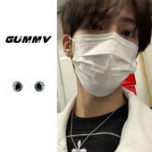 高级感磁吸耳钉男士 小众黑色设计感冷淡风男生痞帅耳饰 无耳洞美式