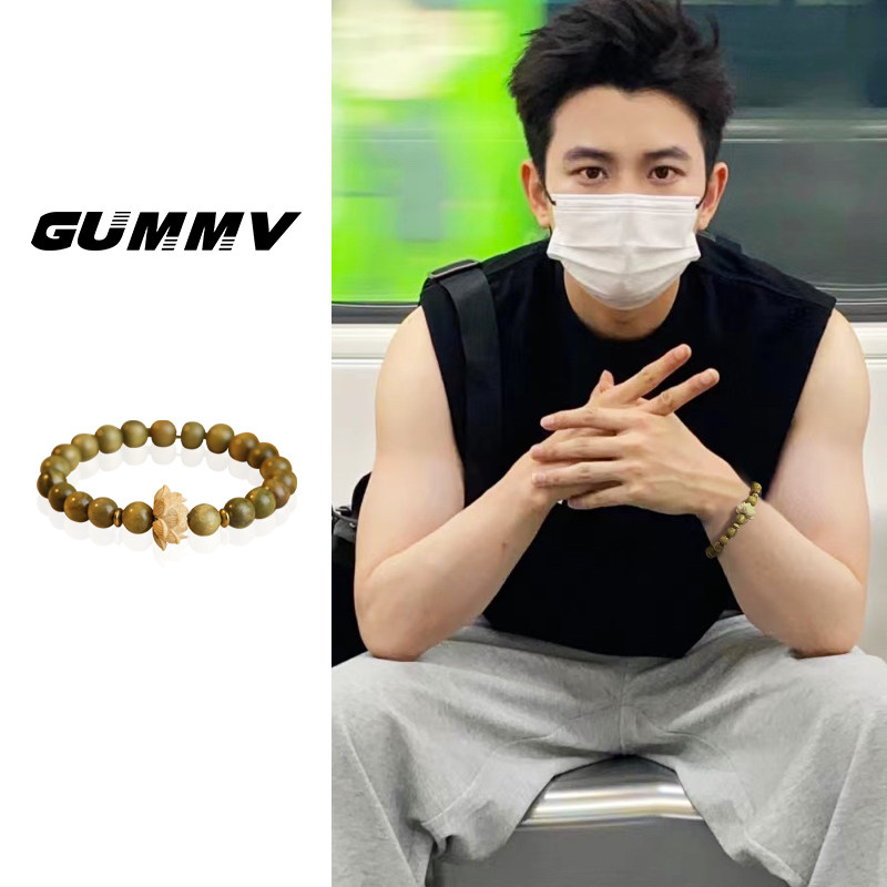 绿檀木高级感中式莲花檀香手串