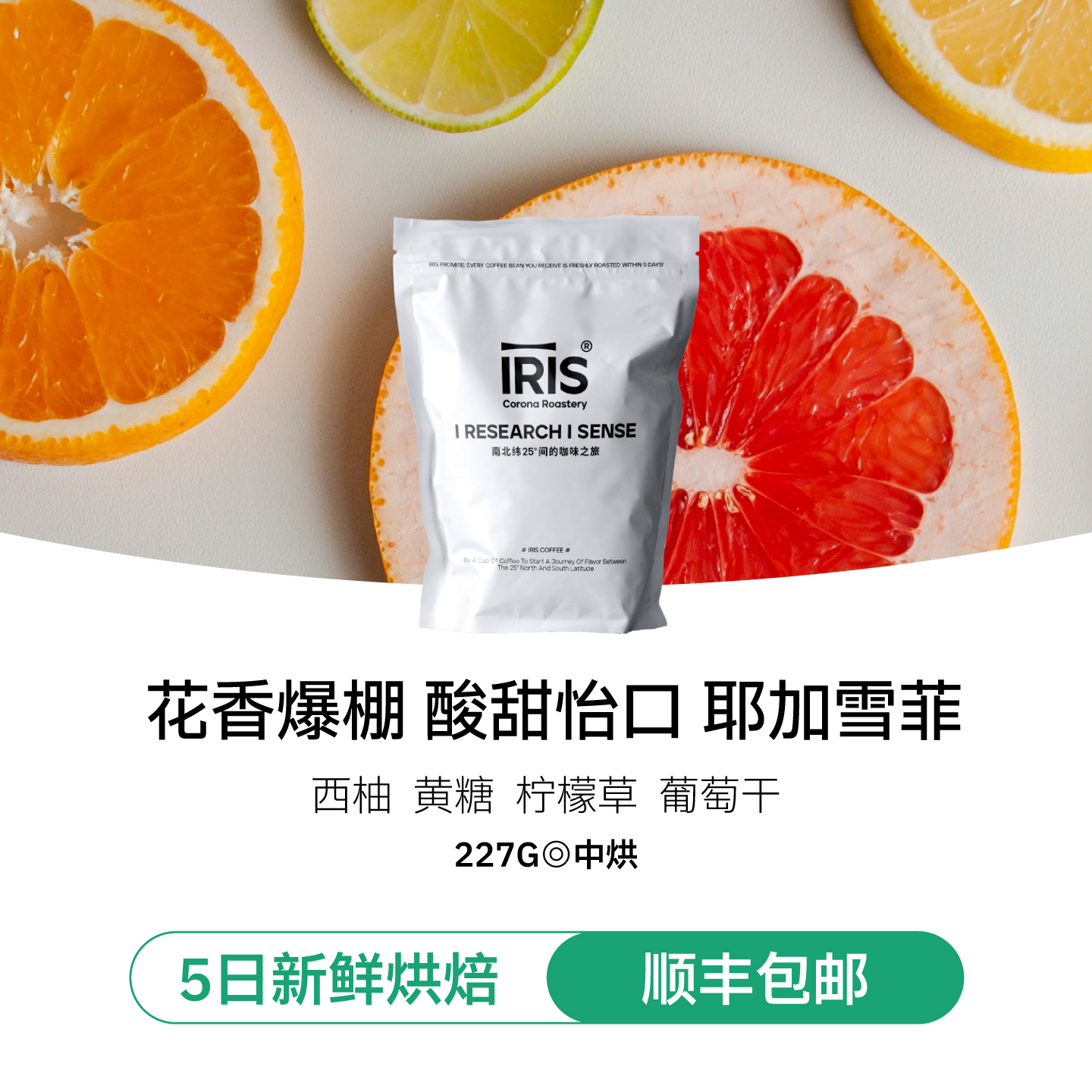 耶加雪菲埃塞水洗咖啡豆中烘冷萃