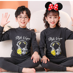 全棉 纯棉男童宝宝春秋睡衣小童女孩女童秋衣秋裤 儿童线衣线裤 套装