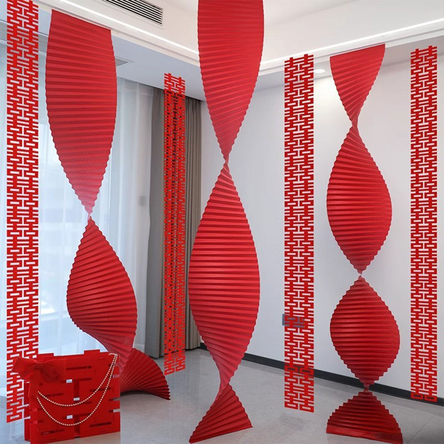 长条喜字折纸瀑布婚房布置套装女方卧室客厅装婚礼喜庆蝴蝶拉花,节庆用品/礼品,婚房装扮用品,淘宝优惠券,粉丝福利购,淘宝优惠卷