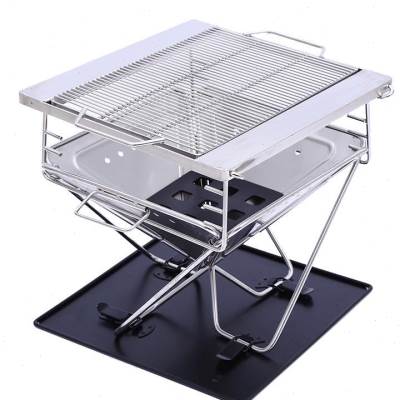 烧烤架户外家用商用便携式简易烧烤炉焚火台烤肉架烧烤炉304不u.