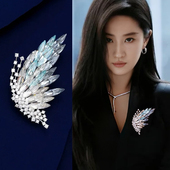 高端渐变蝴蝶胸针大衣配饰奢华气质女款 胸花高档高级精致时尚 别针