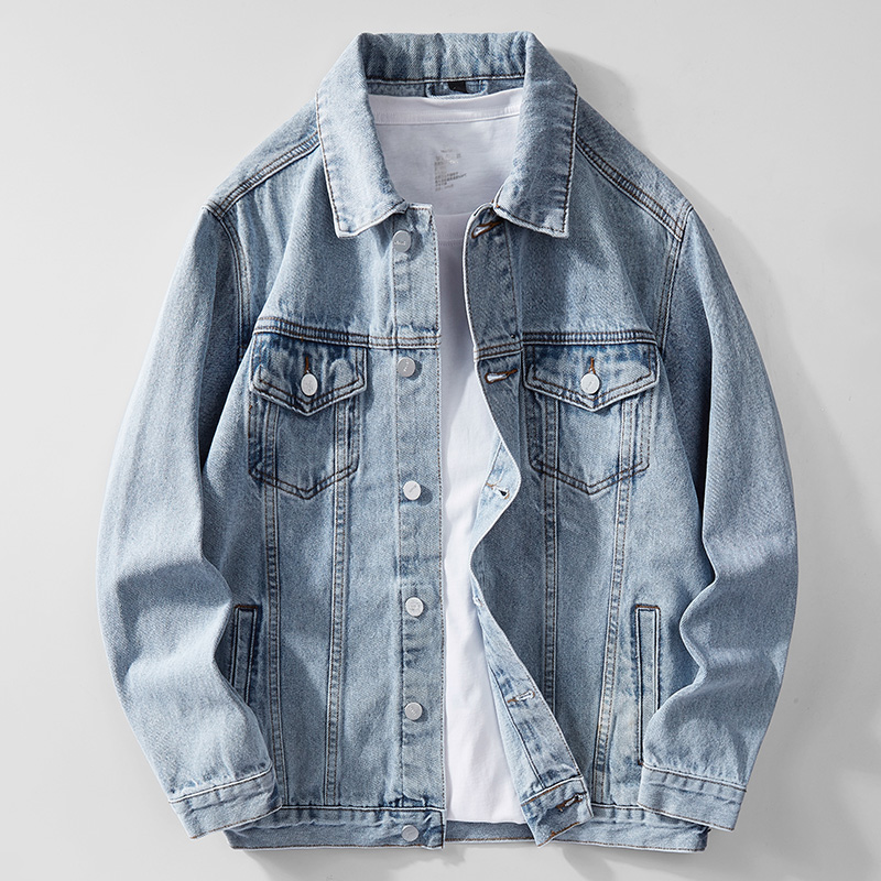 美式潮牌牛仔外套男春秋季20