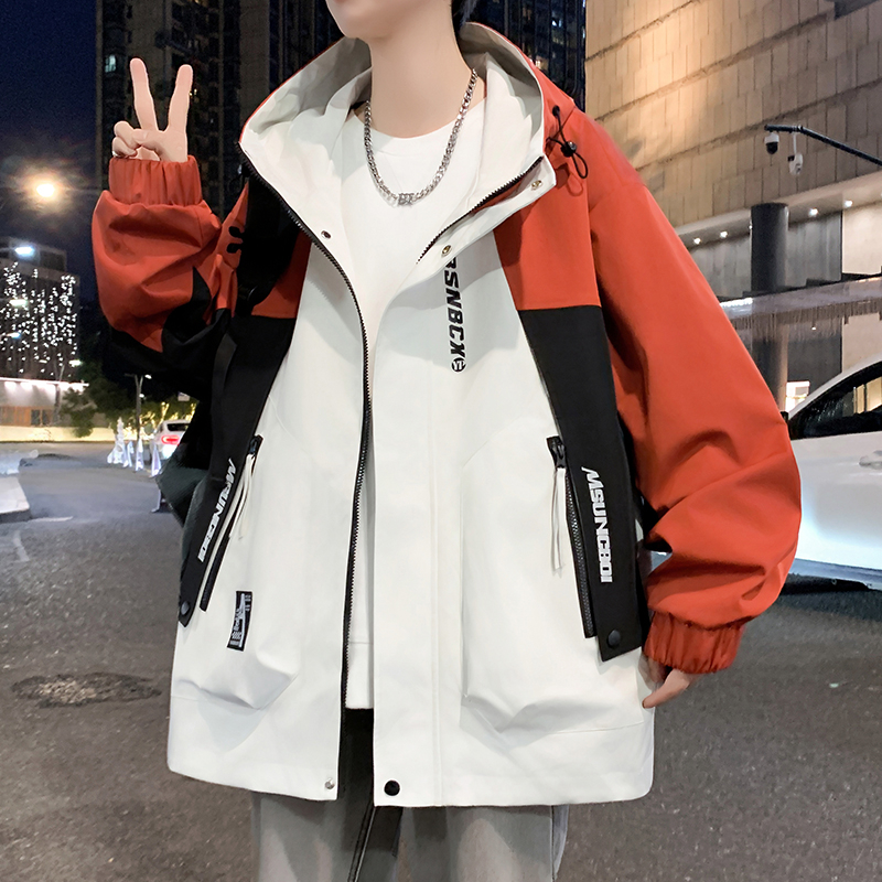 2025新款春秋外套男青少年初中高中学生夹克潮流拼色超好看冲锋衣