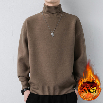 高领毛衣男冬季加绒厚级感