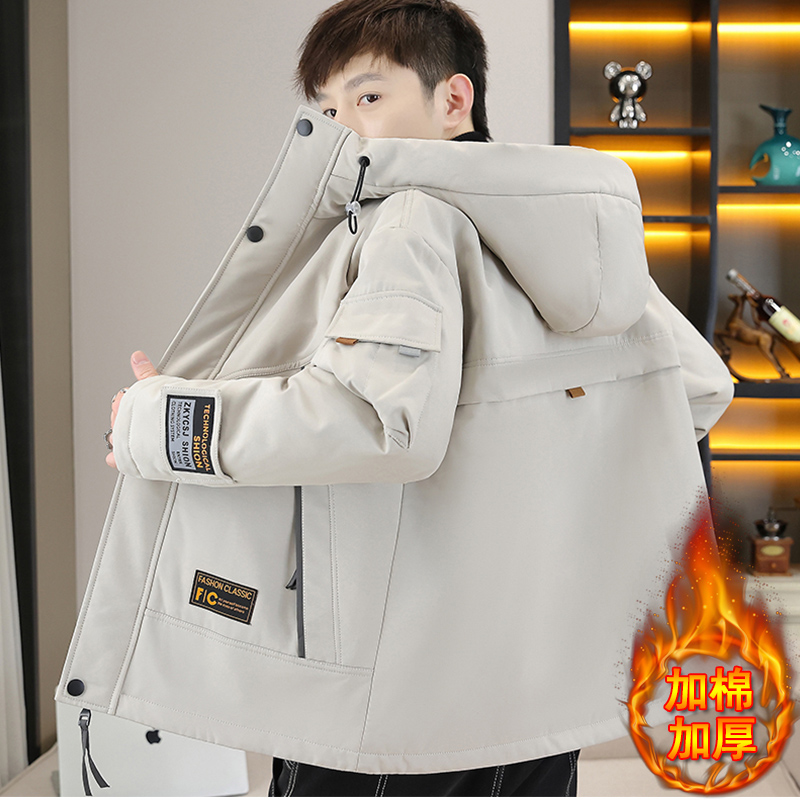 二棉外套男秋冬季青少年潮牌