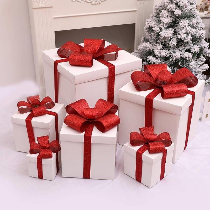 Christmas gifts wrapping presents white gift wrap gift box