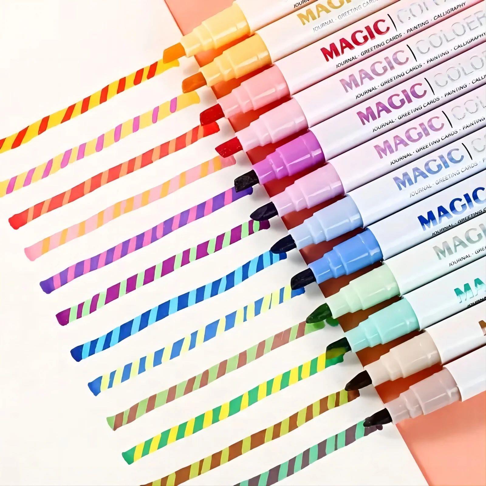 Double-ended Magic Color Changing Highlighter Pen Set, Stude