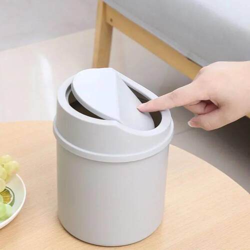 Desktop Plastic Shake Lid Trash Can Household Mini Trash Can