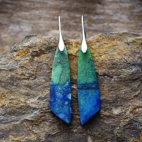 Bohemian Emperor Stone Geometric Pendant Earring Popular Nat