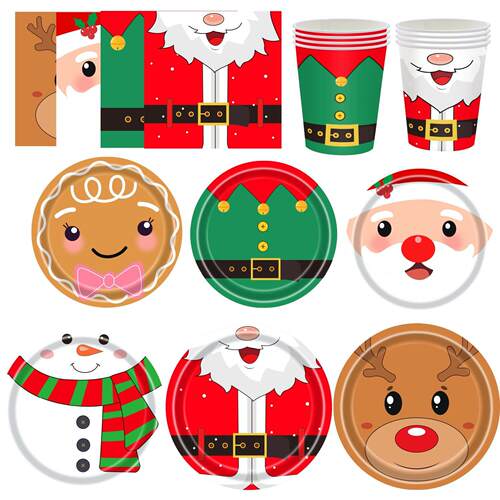 圣诞节派对用品一次性纸盘Christmas Party Supplies Paper Plate