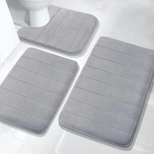 Bathroom water absorbing and anti slip striped floor mat, ca