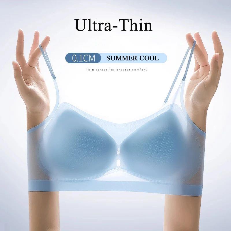 Women Sexy Push Up Bra Seamless Ultra-Thin Ice Silk Bra Inti