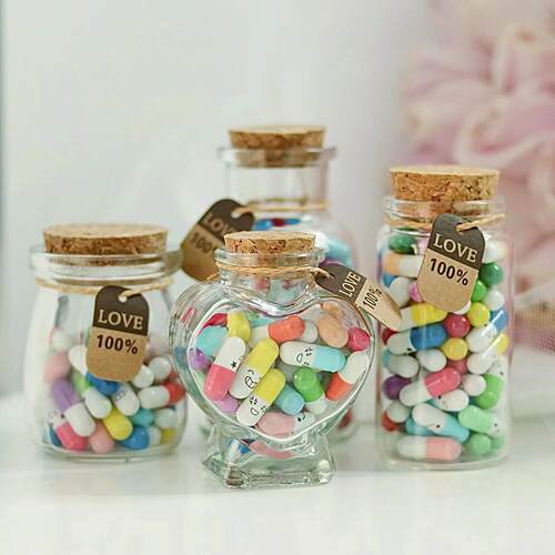 50/100pcs Message Capsule In Bottle Transparent Letter Love
