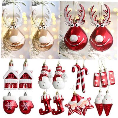 2pcs Elk Christmas Ball Ornaments Xmas Tree Hanging Pendants