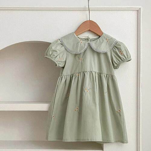 Girls Summer Dress Kids Princess Birthday Dresses Embroidere