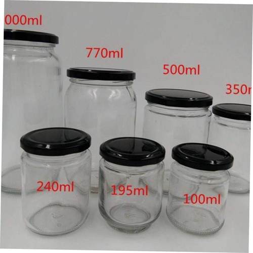 Circular glass jar pickles bottles jam jars of honey bottle