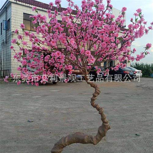 现货仿真桃花树玻璃钢人造工程景观树商场园林仿真假树装饰树