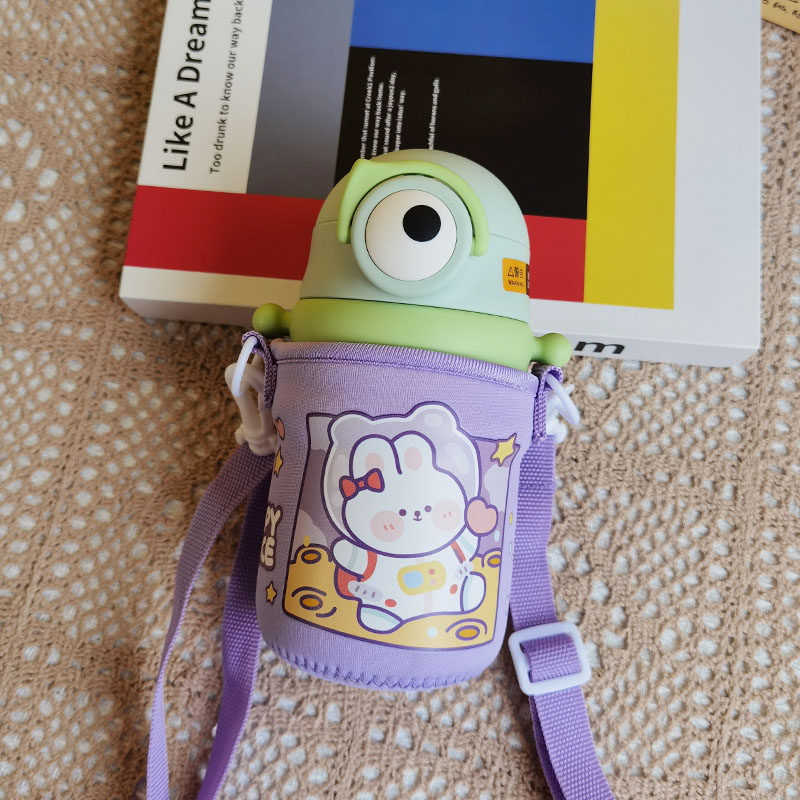 babycare普迪仔儿童保温杯套保护套360ml学饮杯吸管水杯套袋斜挎