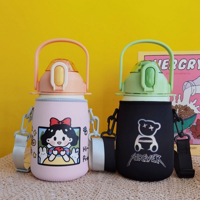 乐扣乐扣1.5L大肚杯套儿童保护套保温杯水壶套水杯套吨吨桶套斜挎