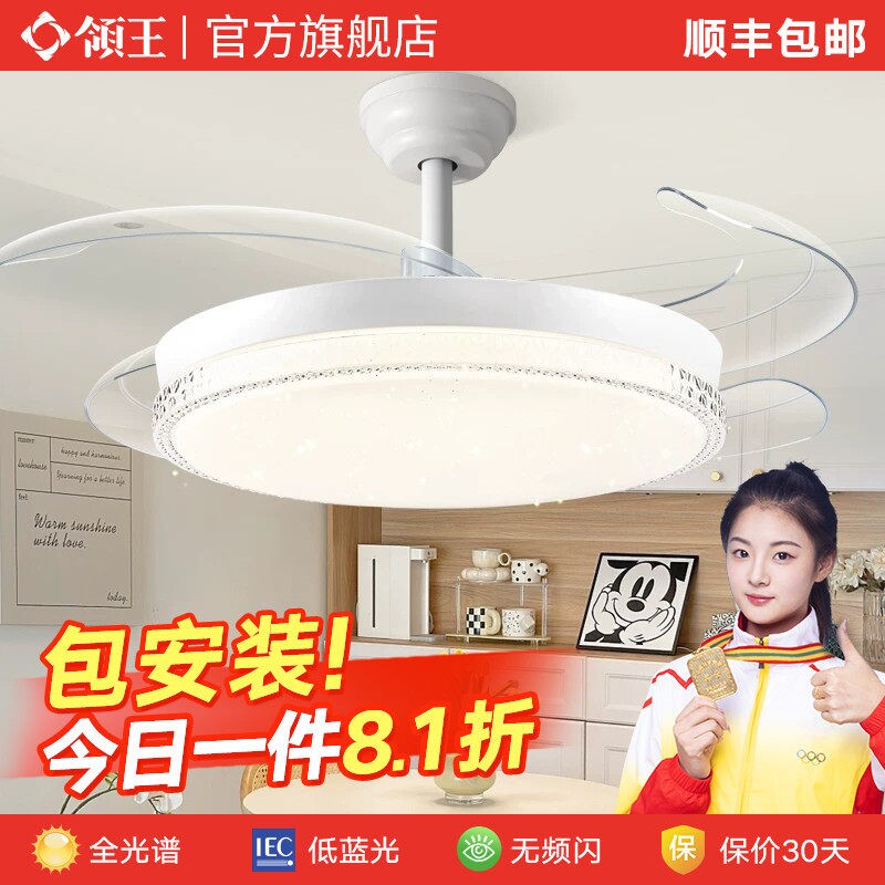 领王隐形吊扇灯客厅餐厅饭厅吊顶