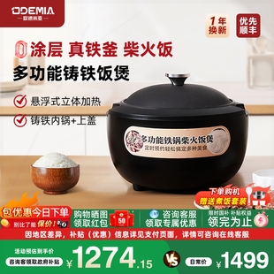 3L4人5 欧德米亚铸铁锅电饭煲迷你家用2 6无涂层智能预约柴火饭锅
