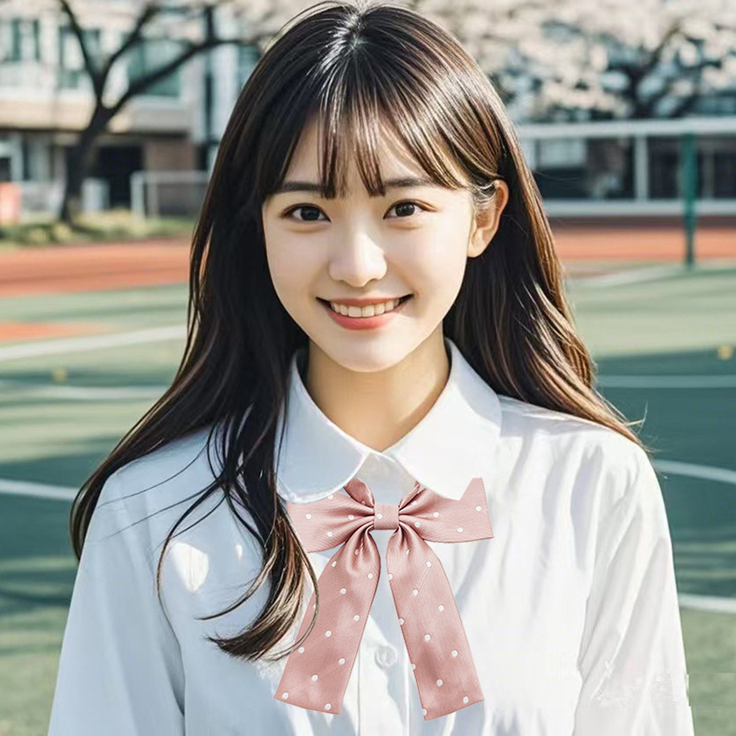 波点免打直条巾领结长柄领花JK学院风免打衬衫水手服蝴蝶结配饰女