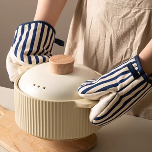 复古可爱波点隔热手套微波炉烤箱专用加厚多功能防烫手套厨房家用