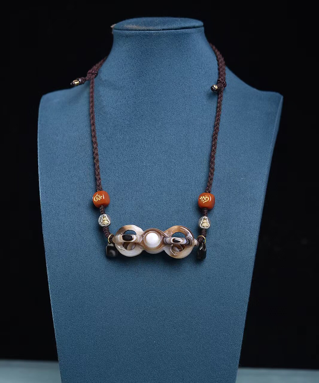 老藏式手编绳天珠金刚降魔杵又名羯磨杵老师傅纯工手打磨巧夺天工