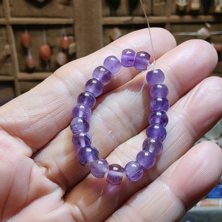 6.5m老紫水晶一组满百包邮