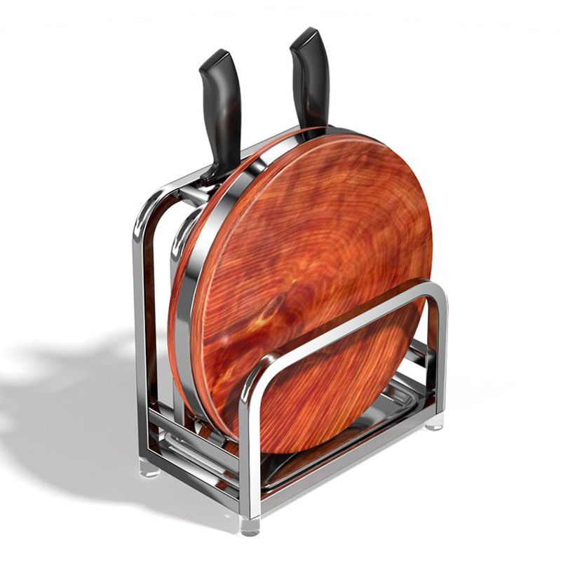 2025新款厨房不锈钢刀架砧板置物架菜板收纳刀座架沥水架便捷