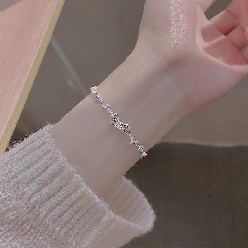 925镀银爱心结手链女轻奢小众