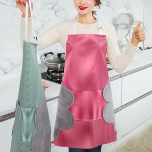 可爱时尚 围裙女家用可擦手多用日式 围腰防水防油厨房成人做饭罩衣