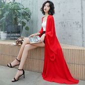 宽松百搭雪纺衫 防晒汉服女2024夏新款 披肩外套 透气中长款 超仙薄款