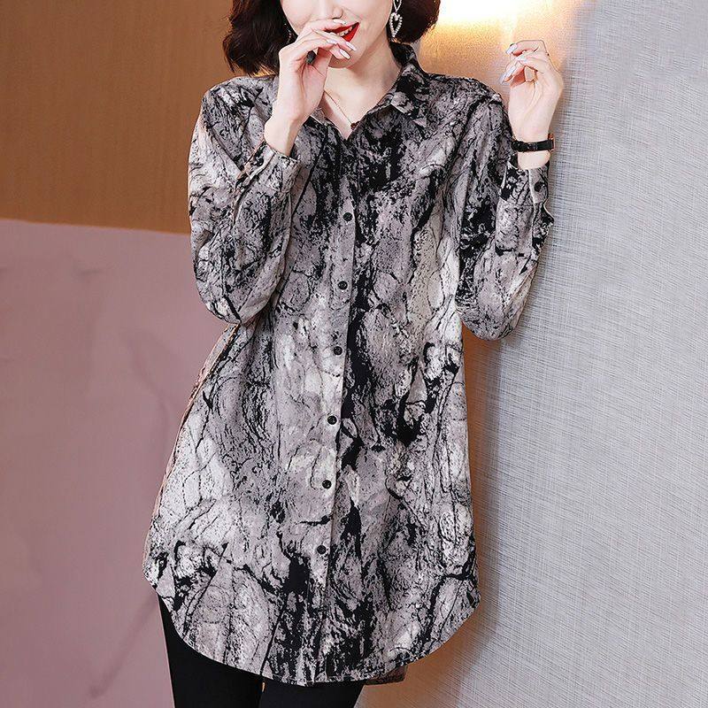 大码胖mm中长款宽松显瘦印花衬衫女早春新款外穿雪纺衫透气防晒衣,女装/女士精品,衬衫,淘宝优惠券,粉丝福利购,淘宝优惠卷