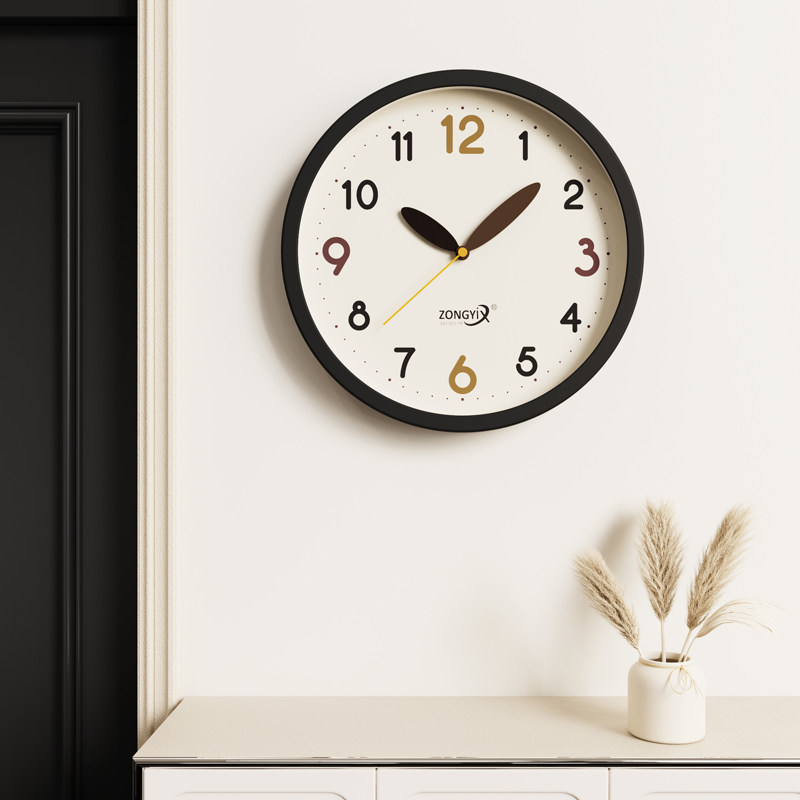 No punch simple modern 2025 new wall clock living room home fashion creative high-end clock hanging wall mute