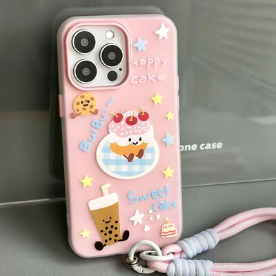 韩风可爱蛋糕猫咪适用iQOOZ9Turbo+Z8xZ7iZ5Z3手机壳双层二合一iQOONeo109SPro+87竞速版6se少女生iQOOU3xU5e