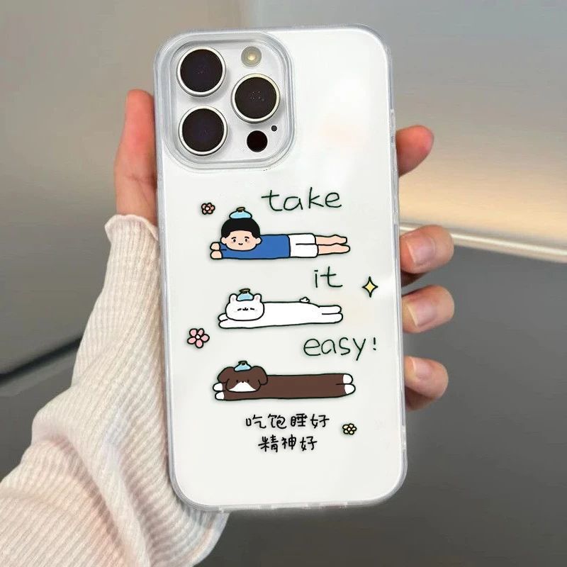 吃跑睡好精神好适用OPPOReno1514手机壳K12K13Turbo白底FindX9Pro/X8S+/x7Ultra男女A6iA5活力版A53A58A96A97