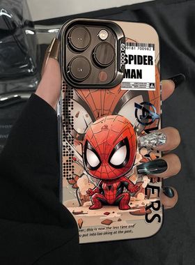 新款漫威蜘蛛侠适用一加ACE6T/5至尊版手机壳一加1513T1211R彩银磨砂ACE5竞速版学生OnePlusACE3V2Pro保护套