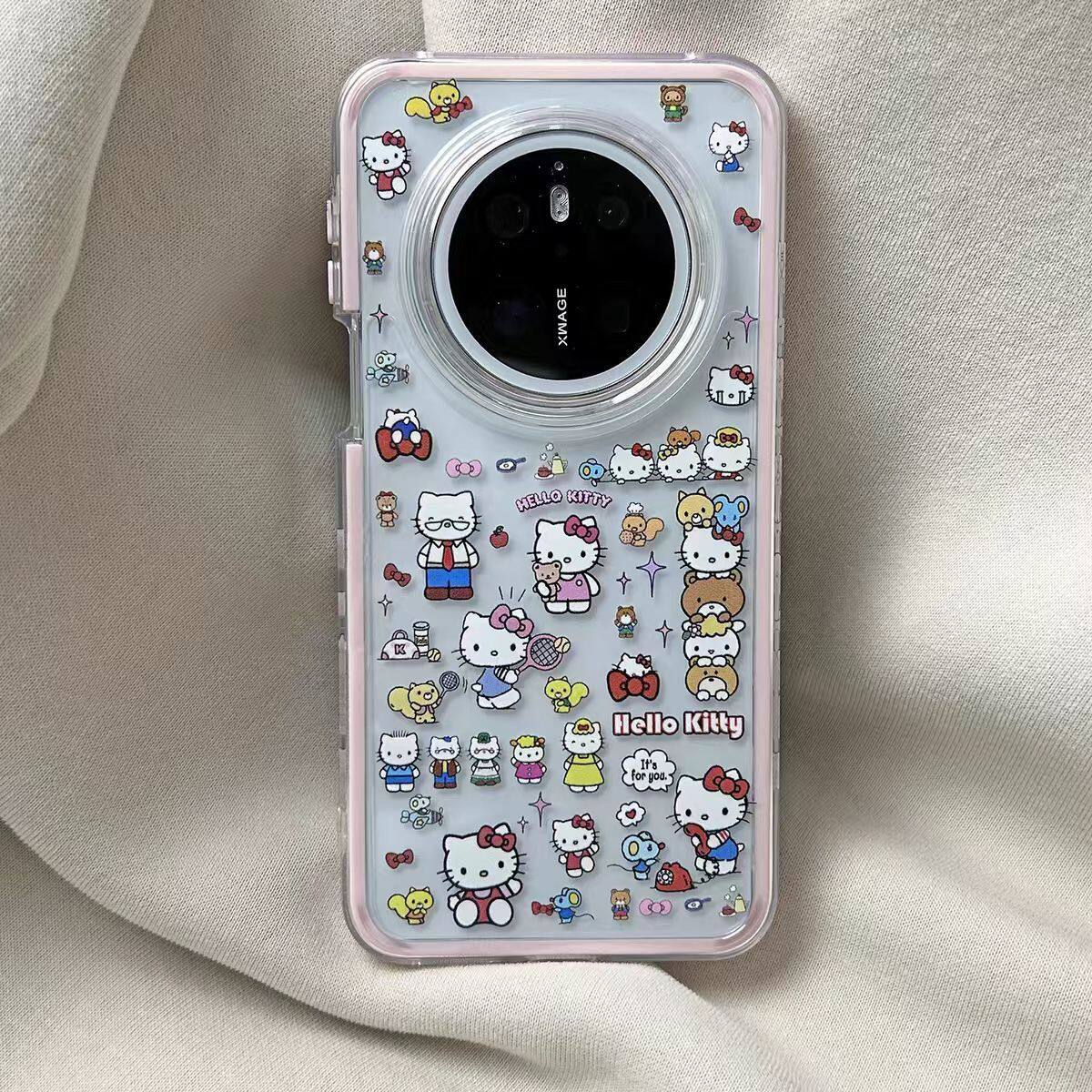 少女心可爱Kitty猫适用iQOOZ10Turbo+Z9Z8手机壳透明二合一iQOONeo109SPro+987竞速版6SE可放卡片iQOOU1U3U5e