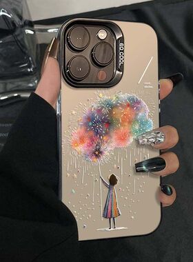 烟花星星女孩适用小米17/1514Ultra手机壳civi3彩银磨砂Turbo4Pro红米K90K80至尊版K70k60冠军版note15Pro+14