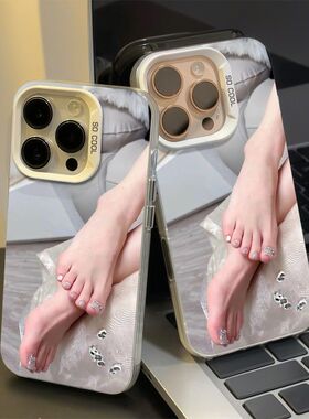 ins风性感美腿适用OPPOReno151413手机壳K12K13Turbo彩银磨砂FindX9/X8S+A6Pro学生A1A2A3A5活力版A58A96A97