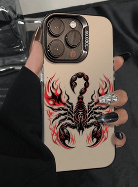 ins暗黑风蝎子适用OPPOReno1514手机壳K13TurboK12Plus彩银磨砂FindX9Pro/X8S+男女A3A5活力版A55A58xA96A97