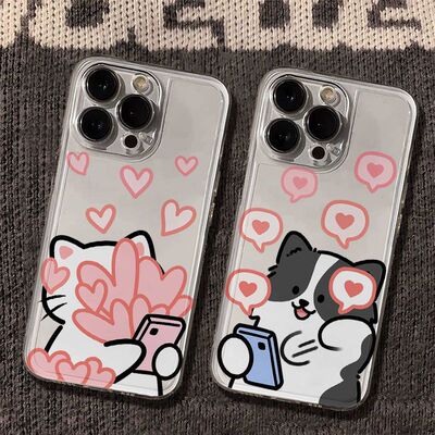 爱心小猫小狗适用华为智选S7Pro手机壳优畅享30e透明HiNOVA12SE硅胶Hinova11109SE软Hi畅享80s/Hi畅享70Plus