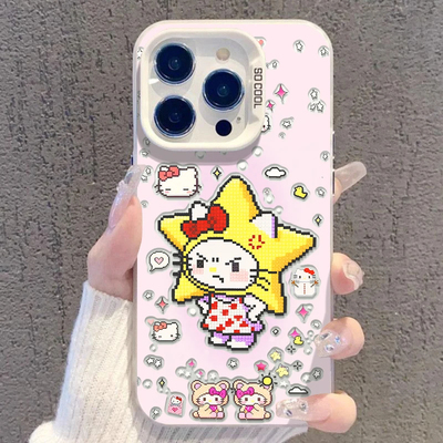 像素星星猫适用iPhone17Air/16Promax手机壳彩银磨砂苹果111213mini/1415Plus学生XRXS高级感SE3代6s/78Plus