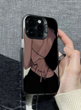 欧美黑美背影适用一加ACE6T/5至尊版手机壳一加1513T12/11R彩银磨砂ACE5竞速版学生OnePlusACE3V/2Pro保护套