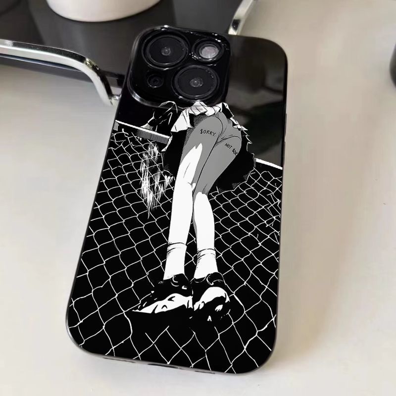 日系动漫女孩背影适用iQOOZ10TurboZ9Z8Z7Z6手机壳黑色iQOONeo9SPro+87竞速版65SE爱酷iQOO131211s学生U1xU5e